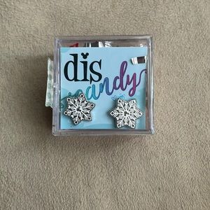 NIB Disney Mickey Mouse snowflake earrings